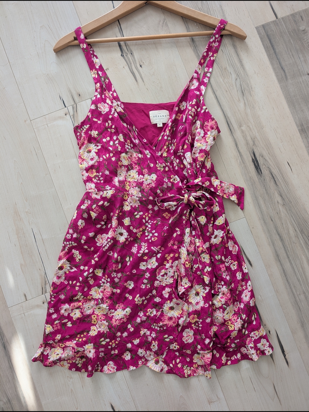 Sezane | Daniella Mini Wrap Summer Dress In Pink Floral Size 38